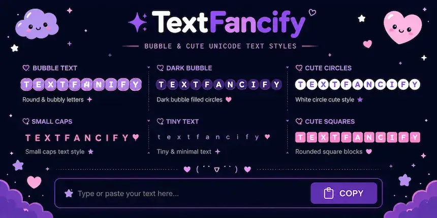 Free Cute Font Generator — TextFancify Cute font generator tool — copy and paste cute fonts free